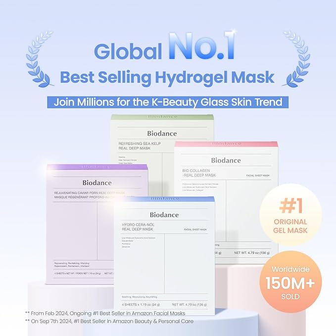 Biodance Hydro Cera-Nol Real Deep Hydrogel Mask Mask (34 g × 4 Pieces )