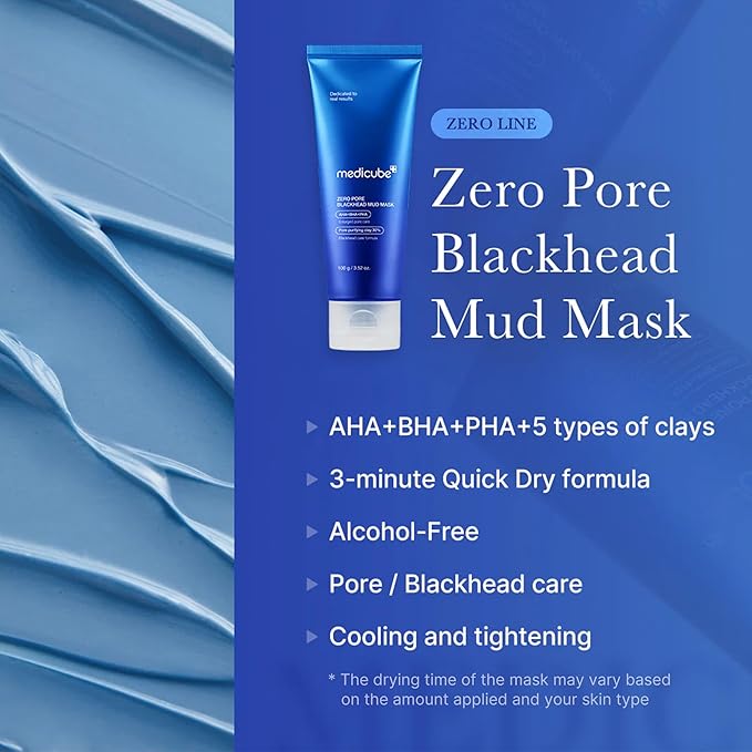 Medicube Zero Pore Blackhead Mud Facial Mask - Skin Cooling & Mud Mask 3.52 oz